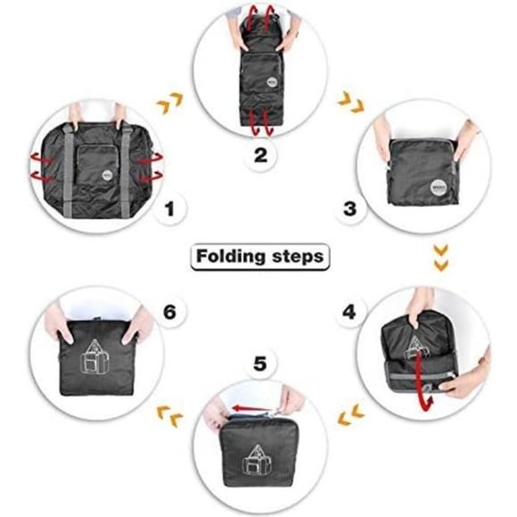 FOLDABLE Travel Duffle Bag A-Black - Picture 6 of 6